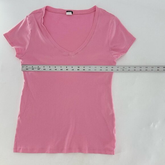 J.Crew Factory Women’s Pink Lightweight V-Neck Pink T-Shirt Size Large See Pics - Picture 8 of 8